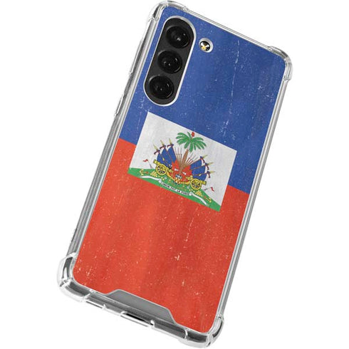 Haiti Flag Distressed Galaxy S23 Clear Case
